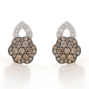 Le Vian Princess Alexandra Diamond Cluster Drop Earrings White Gold 14k 1.22ctw